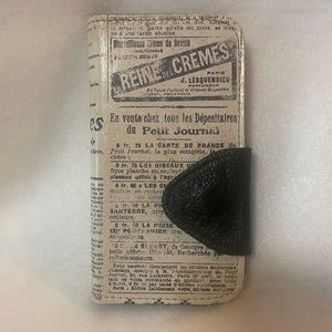 Patricia Nash Newspaper Print leather phone case.